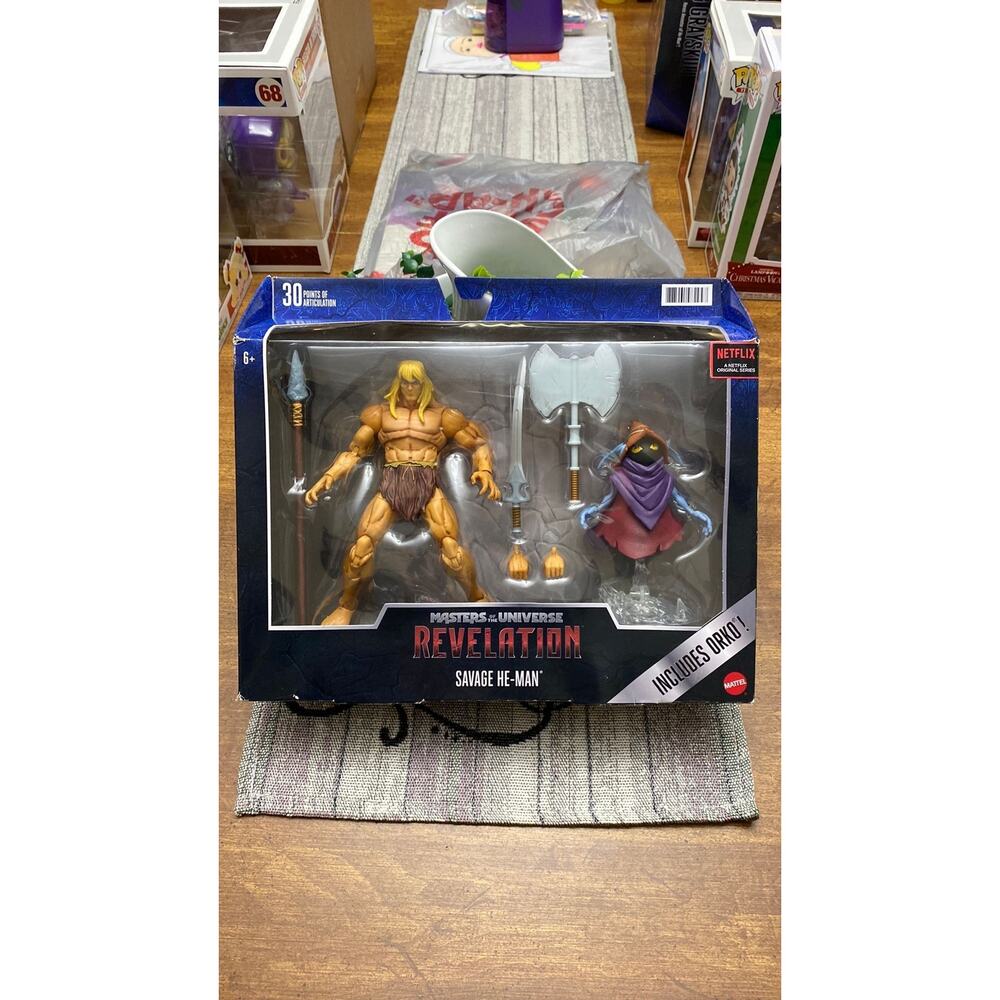 Mattel:  MOTU Masterverse Revelation, Savage He-Man with Orko
